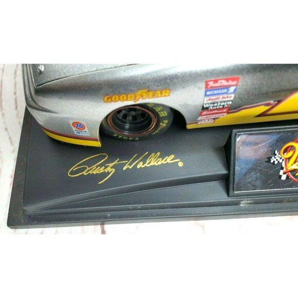 Rusty Wallace Miller #2 Goodyear Diecast Model Race Car with Display Case - Picture 8 of 12